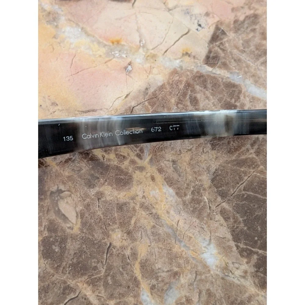 Calvin Klein Collection 672 Italy Black Marble Eyeglasses Frames 50mm 15mm 135mm